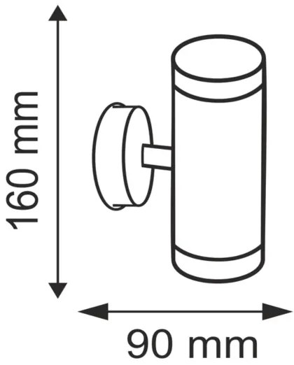 Vonkajšie nástenné svietidlo OLIMP 1 2xGU10/35W nerez