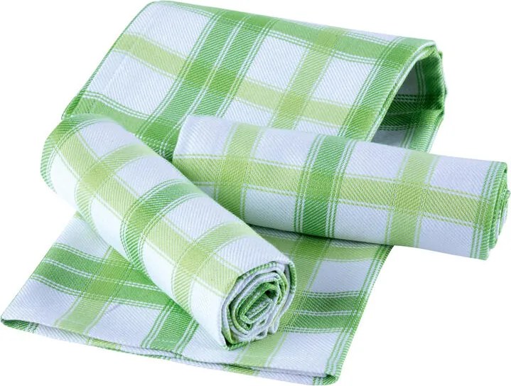 Bambusové utierky KÁRO zelené 50 x 70 cm 3 ks