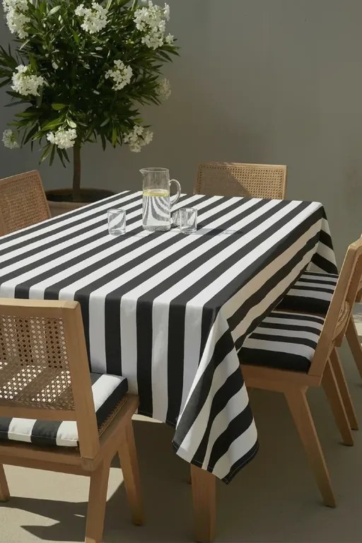 Záhradný obrus STRIPES grafitový Rozmer: 140x200 cm