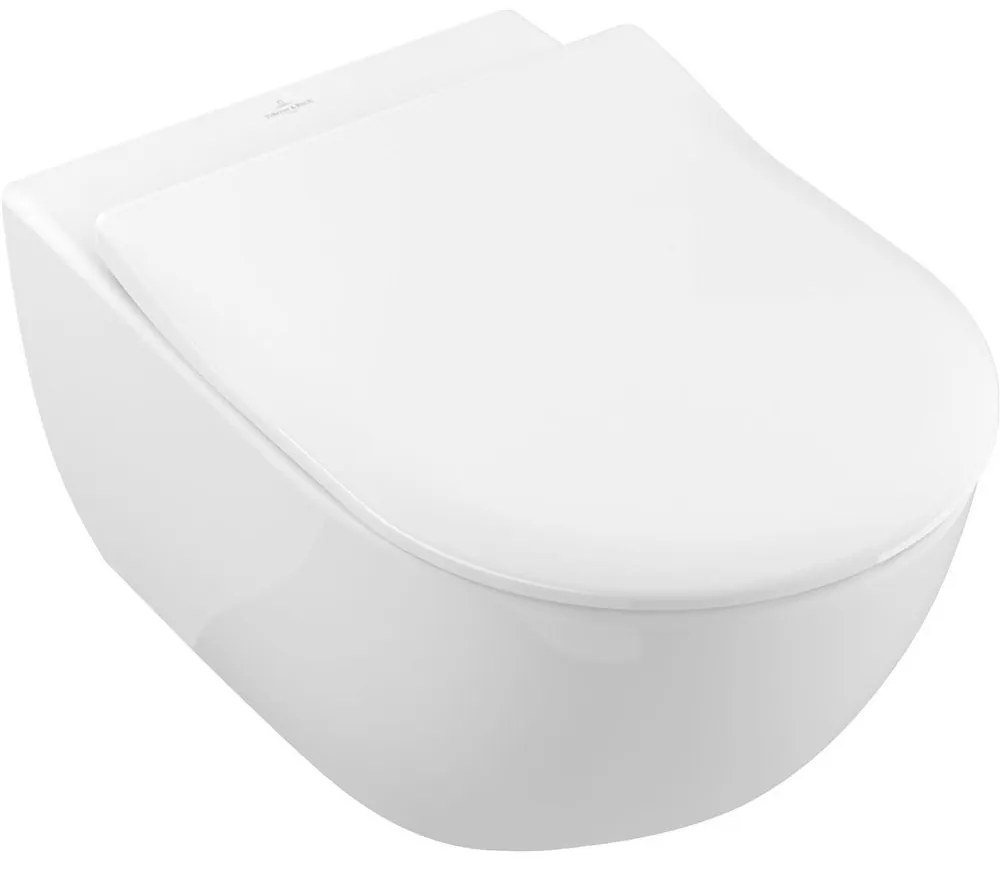 VILLEROY &amp; BOCH Subway 2.0 Combi-Pack, závesné WC s DirectFlush + WC sedátko s poklopom SlimSeat, s QuickRelease a Softclosing, biela alpská, 5614R201