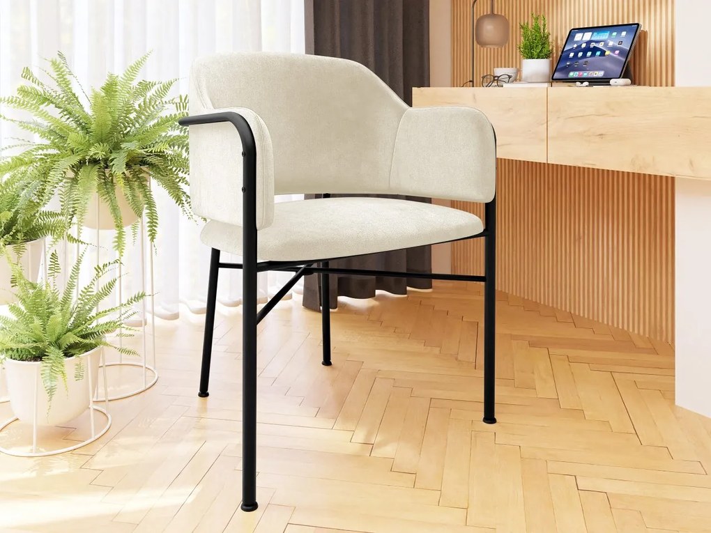 Čalúnená jedálenská stolička Uzpira, Dostupné poťahy: Magic Velvet 2219, Farby: čierna