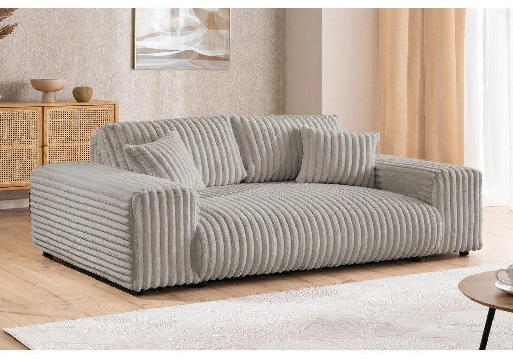 Svetlosivá menčestrová pohovka 213 cm Justin – Ropez