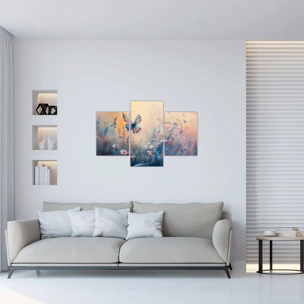 Obraz - Lúka s motýľom II. (90x60 cm)