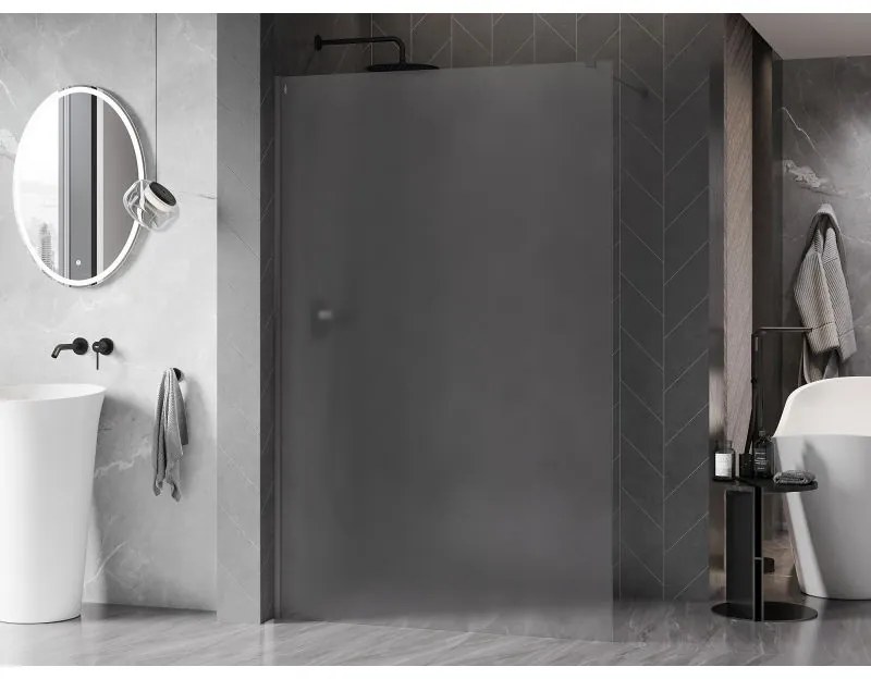 Mexen, Mexen Kioto-X sprchová stena 90 x 200 cm, mráz 10 mm, pištoľový kov - 800-090-101-95-30-X