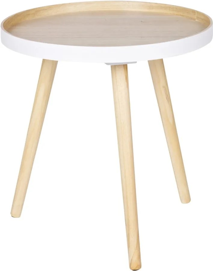 Odkladací stolík s bielym detailom WOOOD Sasha