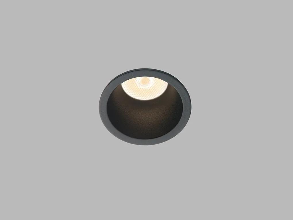 LED2 Zápustné bodové LED osvetlenie do kúpeľne RAY, 3W, teplá biela, okrúhle, čierne, IP44