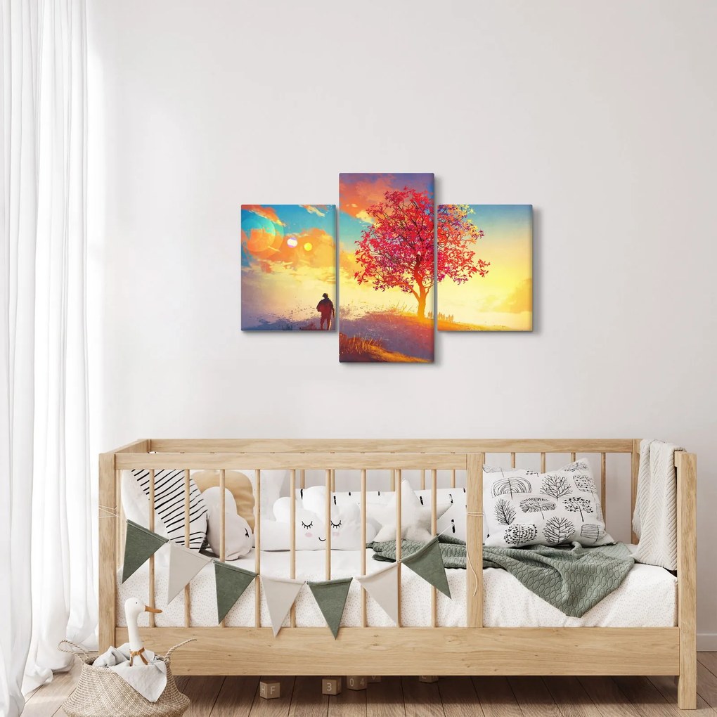 Obraz stromu na kopci (90x60 cm)