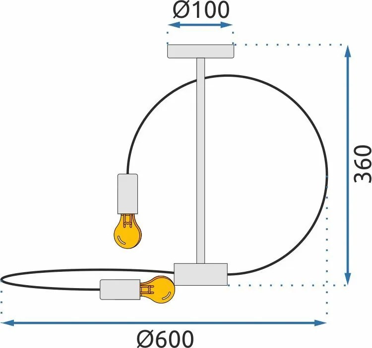 Toolight Toolight, stropné svietidlo 4xE27 APP1093-4C, čierna, OSW-04409