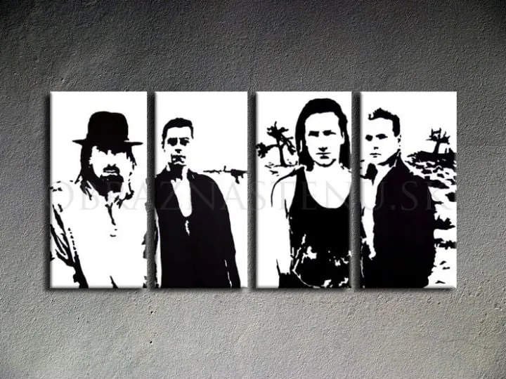 Ručne maľovaný POP Art obraz U2 in Black | rôzne rozmery