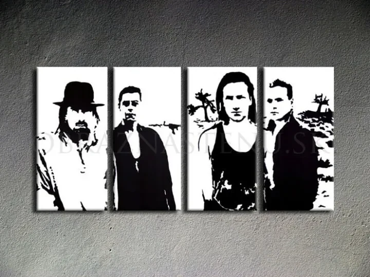 Ručne maľovaný POP Art obraz U2 in Black | rôzne rozmery