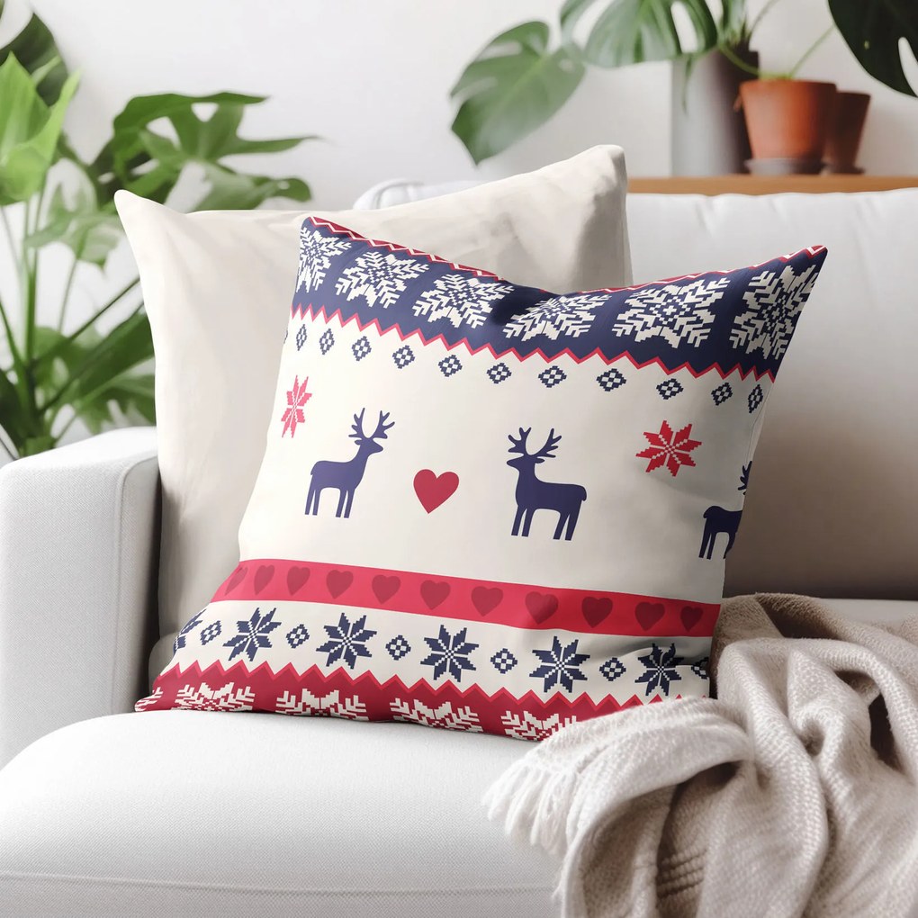 Goldea vianočná bavlnená obliečka na vankúš - nórsky vzor 50 x 50 cm