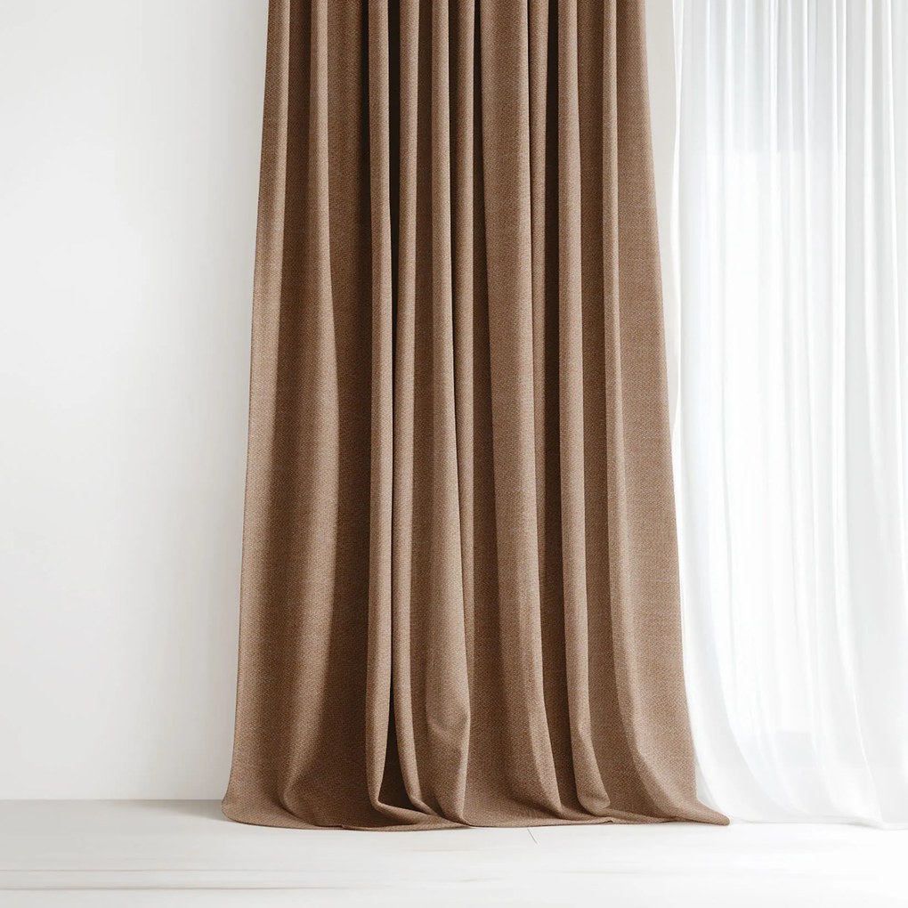 Goldea dekoračný záves peru - hnedý 140x135 cm