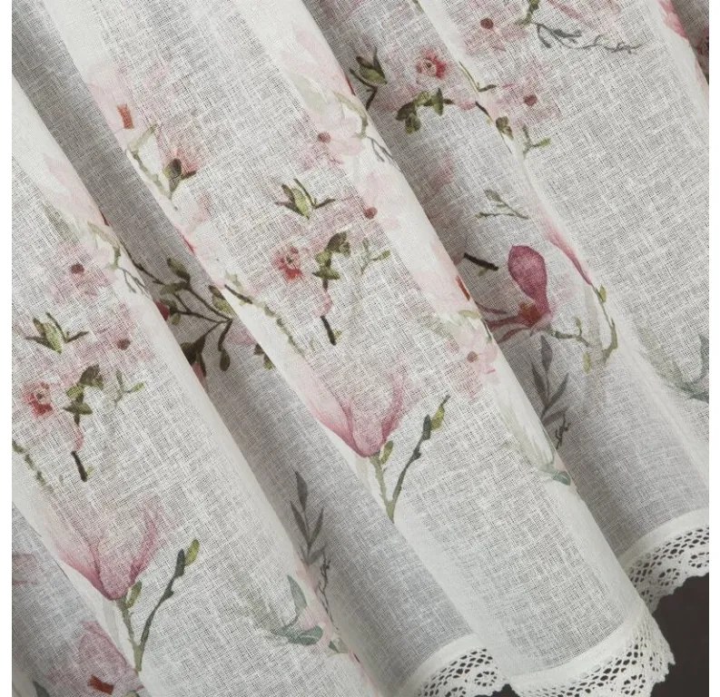 DECOREUM Záclona zdobená čipkou 150 cm x 60 cm biela 100 % polyester Rozmer varianty: 150 cm x 60 cm, Farba varianty: Biela 103168