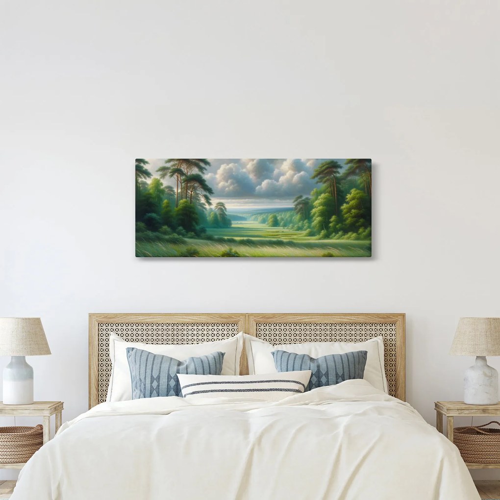 Obraz - Zelená krajina (120x50 cm)