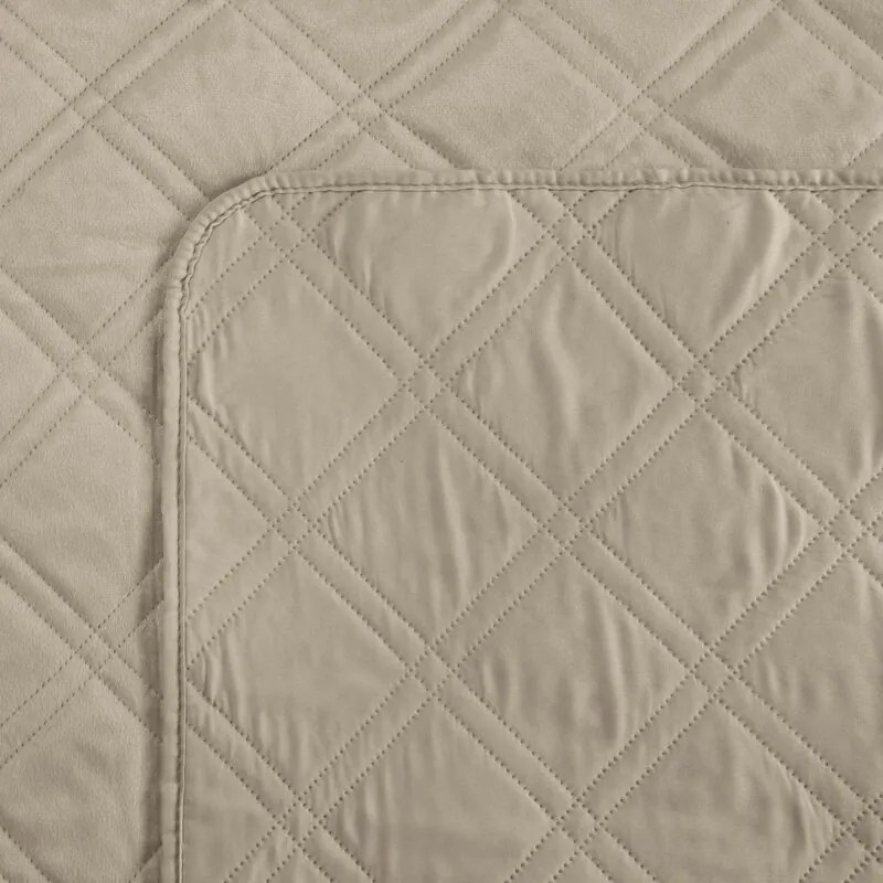 Dekorstudio Zamatový prehoz na posteľ LUIZ8 v béžovej farbe Rozmer prehozu (šírka x dĺžka): 200x220cm