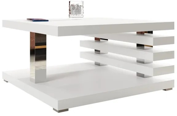 Konferenčný stolík KYOTO 31x60 cm matná biela