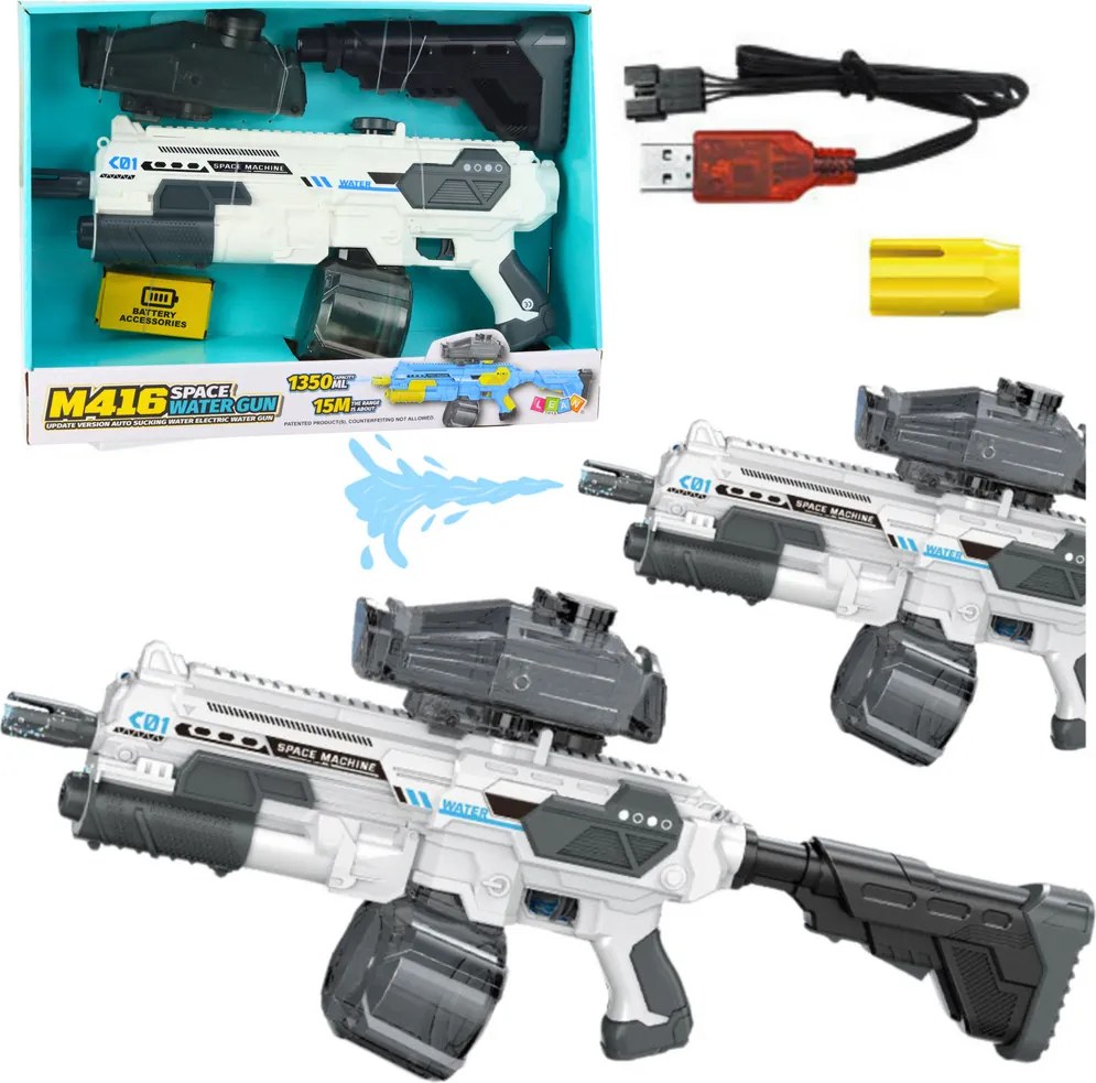 LEAN Toys M16 Space Gun Elektrická vodná pištoľ 1350ml