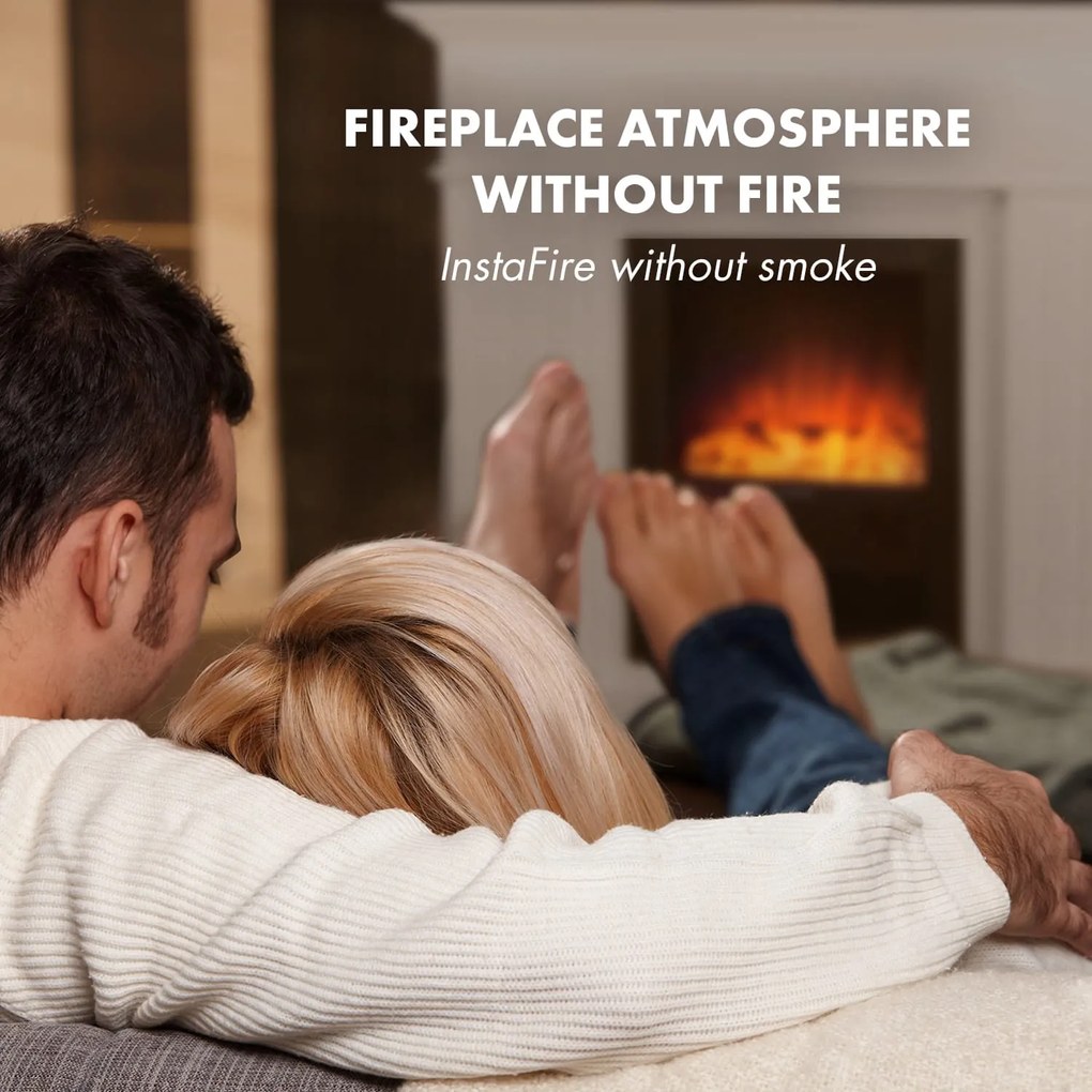 Klarstein Chamonix, elektrický krb, ventilátor, 2000 W, týždenný časovač, diaľkové ovládanie, biely