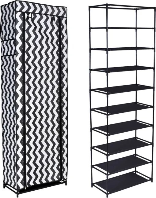 Šatníková skriňa LEA biela / čierna