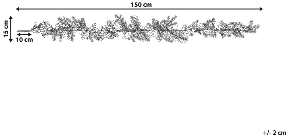 Vianočná girlanda 150 cm zelená/červená IRUN Beliani