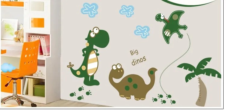 Veselá Stena Samolepka na stenu na stenu Kreslené Dinosaure