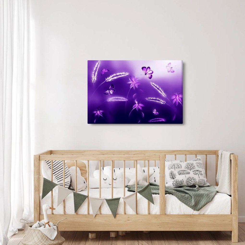 Obraz - Motýlia lúka (90x60 cm)
