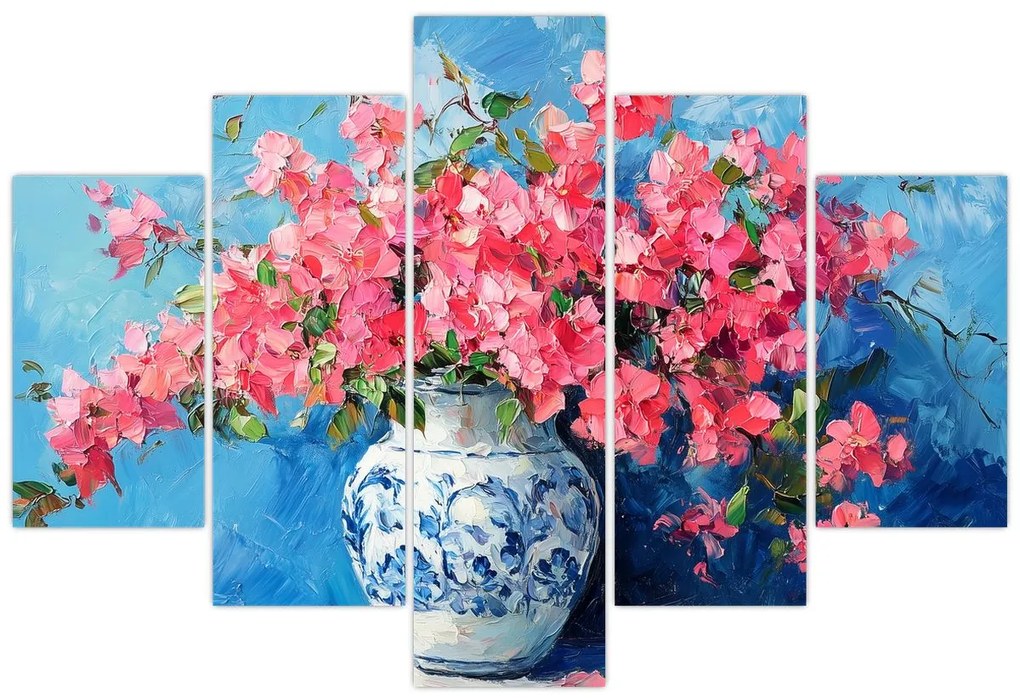 Obraz - Váza ružových kvetov (150x105 cm)