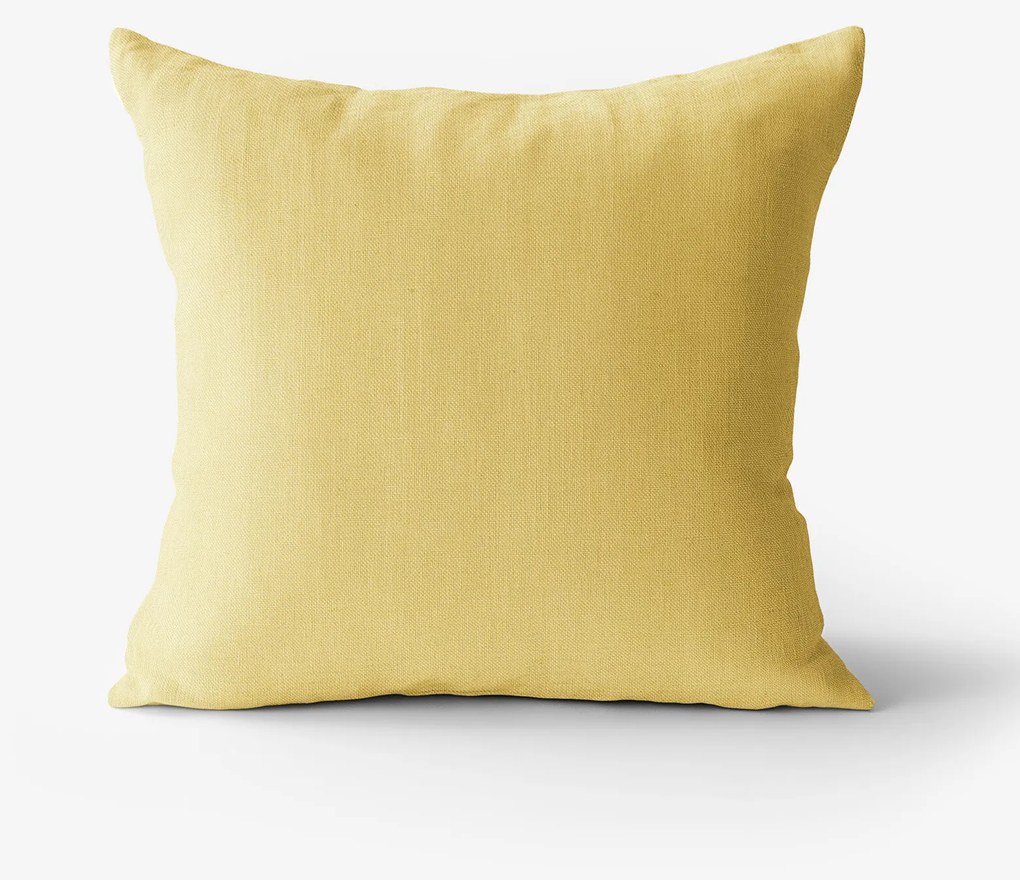 Goldea obliečka na vankúš z ľanovej zmesi - žltá 45 x 45 cm