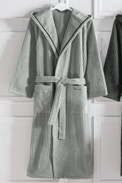 Soft Cotton Darčekové balenie županu, uteráku a osušky STRIPE Khaki S + uterák + osušky + box