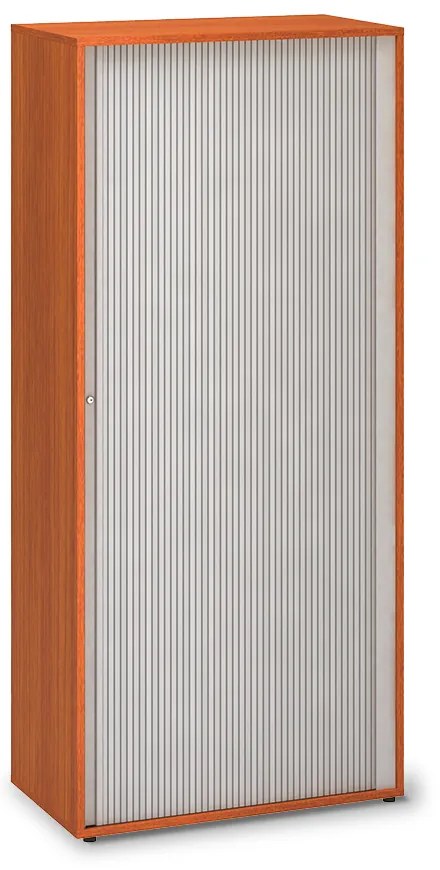 Vysoká skriňa ProOffice, žalúziové dvere 80 x 45 x 178 cm, čerešňa