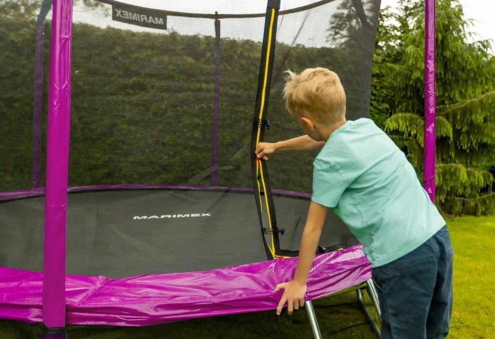 Marimex trampolína 183 cm, ružová + ochranná sieť + schodíky