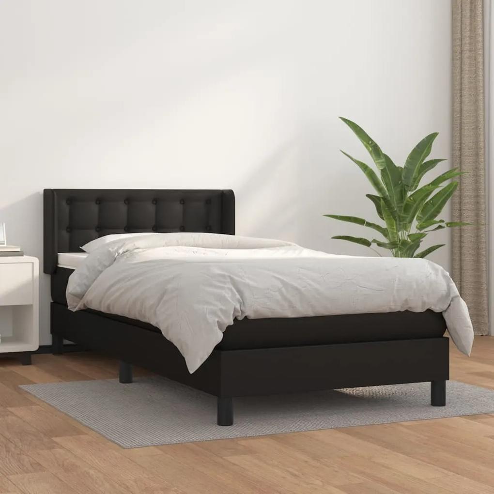 Boxspring posteľ s matracom čierny 90x190 cm umelá koža 3130751