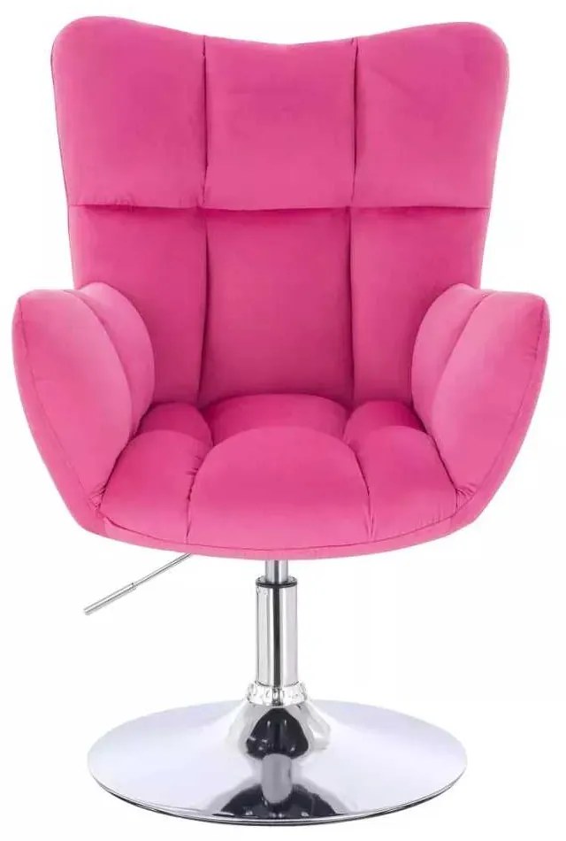 LuxuryForm DESIGN Kreslo AURORA VELUR na striebornom tanieri - tmavo ružové