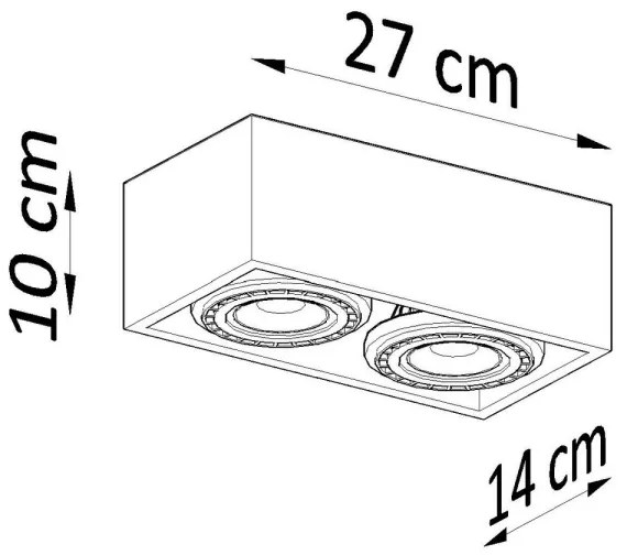 Sollux SL.0916 - Stropné svietidlo QUATRO 2xGU10/40W/230V buk