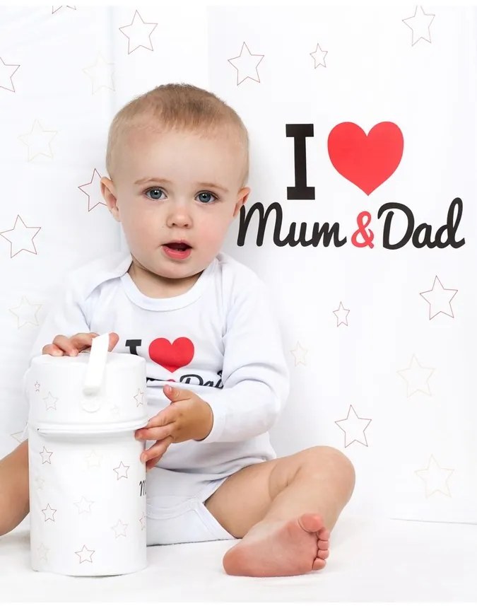 Prebaľovacia podložka New Baby I love Mum and Dad biela 80x50cm