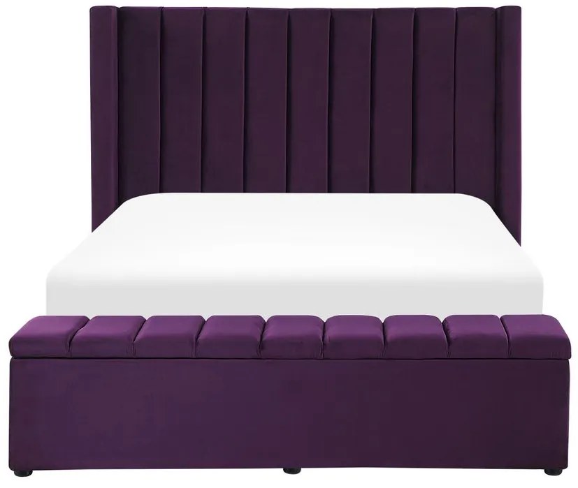 Manželská posteľ 140 cm NAIROBI (textil) (fialová) (s roštom). Vlastná spoľahlivá doprava až k Vám domov. 1023105