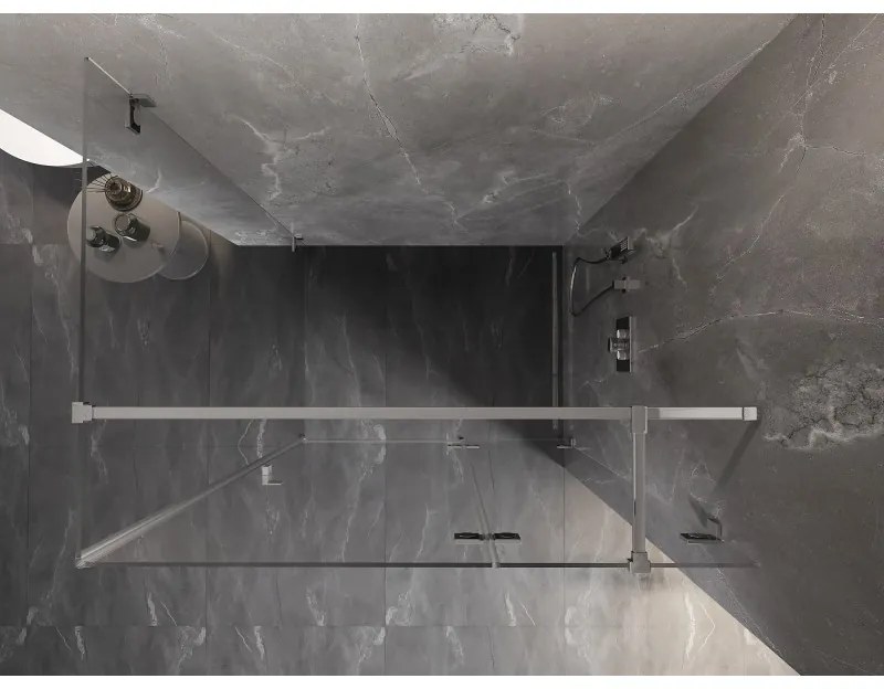 Mexen Lunar T, výklopný sprchový kút pravý 115 x 70 cm, 8mm číre sklo, chrómový profil, 834T-115-070-01-00-P