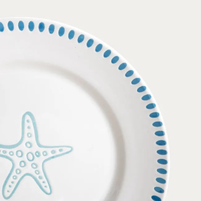 Dezertný tanier KAOMA biely / modrý 774553