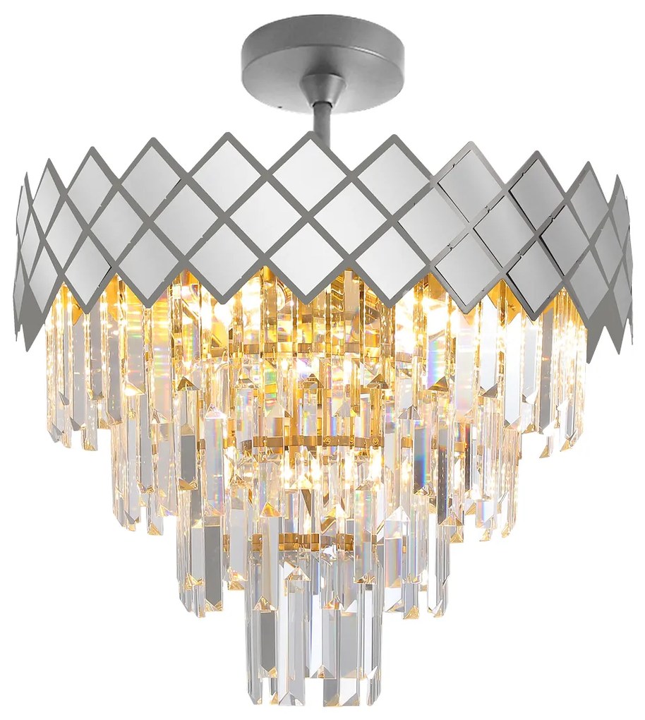 Luster Carisma, 1x krištáľové/chrómové kovové tienidlo, (fi 50cm), ch