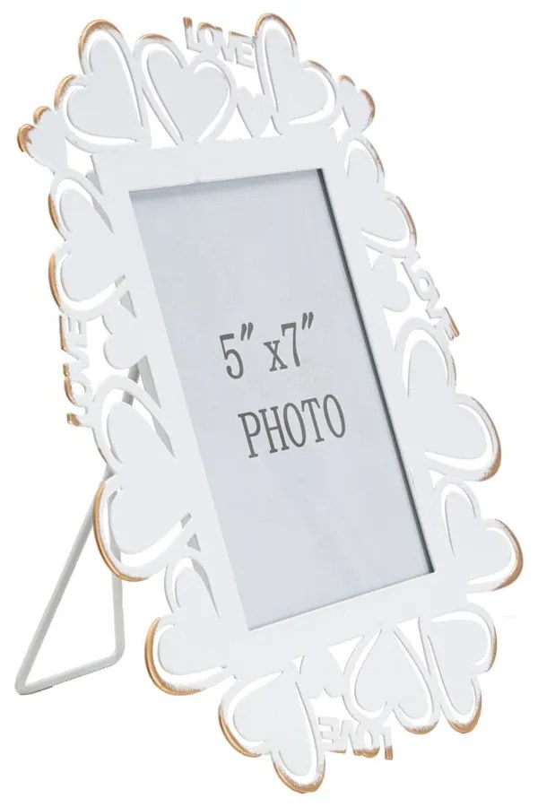 Biely kovový rámček na fotky Mauro Ferretti, 25 x 27,7 cm