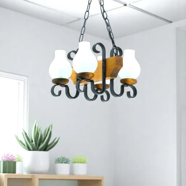 Brilagi - Luster na reťazi QUEEN 4xE14/40W/230V buk