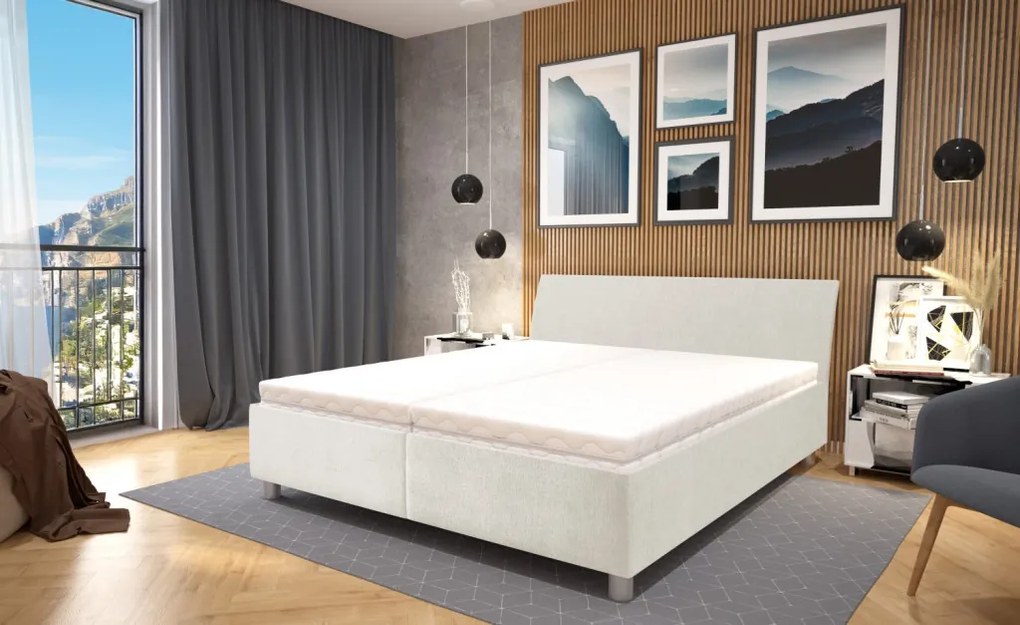 Posteľ Bali 180x200 cm, krémová látka