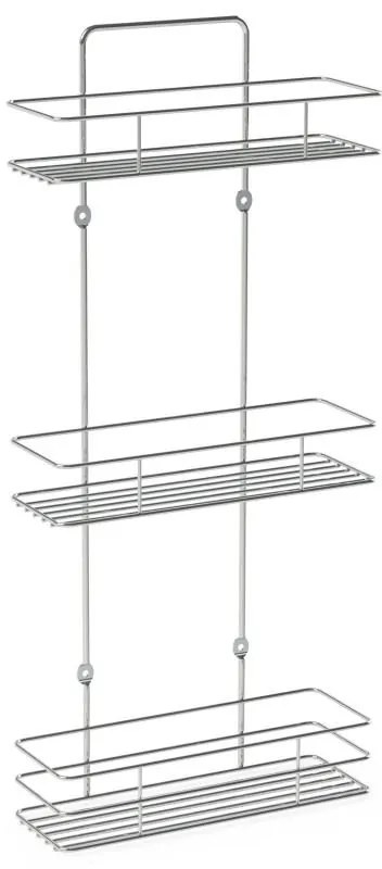 Erga Miko S3, trojúrovňová polica 23x8x51 cm, chrómová, ERG-YKA-E.MIKO S3