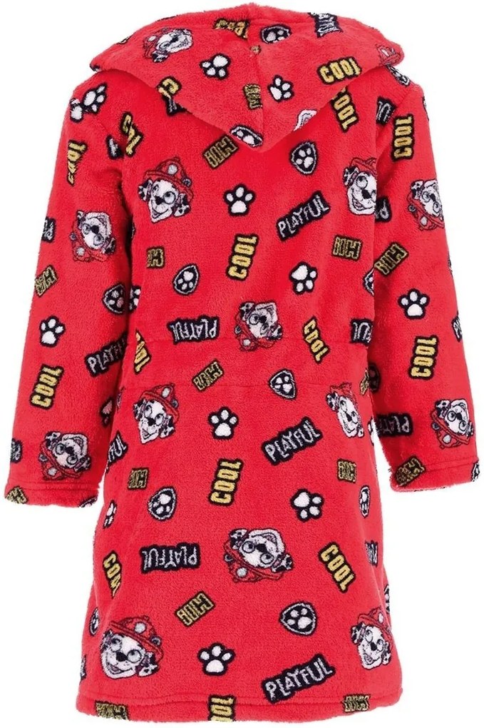 Detský / chlapčenský coral fleece župan s kapucňou Paw Patrol - Marshall, EU 98 Červená