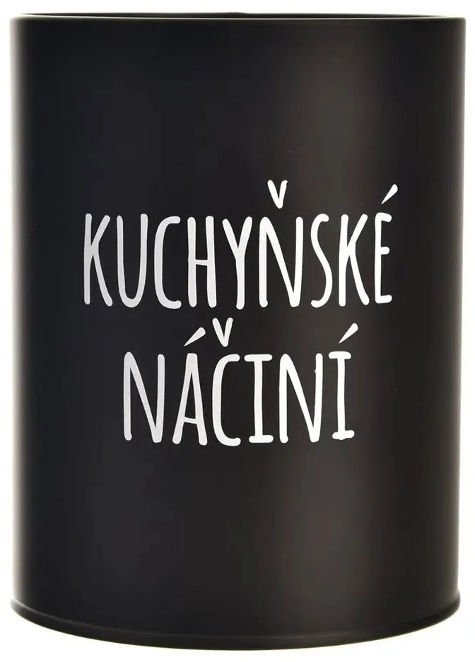 Dóza, plechová, čierna, bez veka, KUCHYNSKÉ NÁČINIE