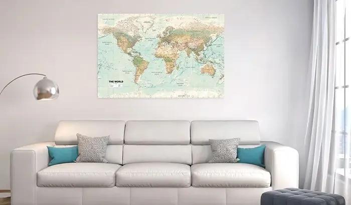 Obraz - World Map: Beautiful World Veľkosť: 90x60, Verzia: Standard
