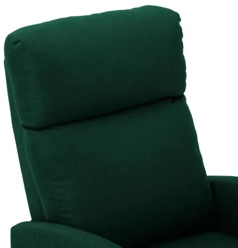 vidaXL Sklápacie kreslo tmavozelené látkové-