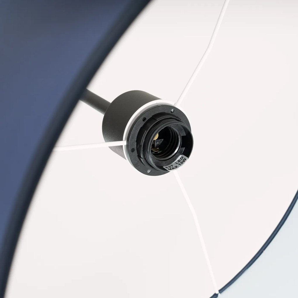 Závesné svietidlo Nevia, 1x modré textilné tienidlo, b