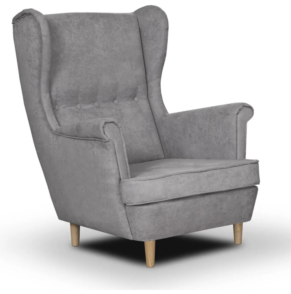 Skandinávske kreslo Ušák ELI Sivá