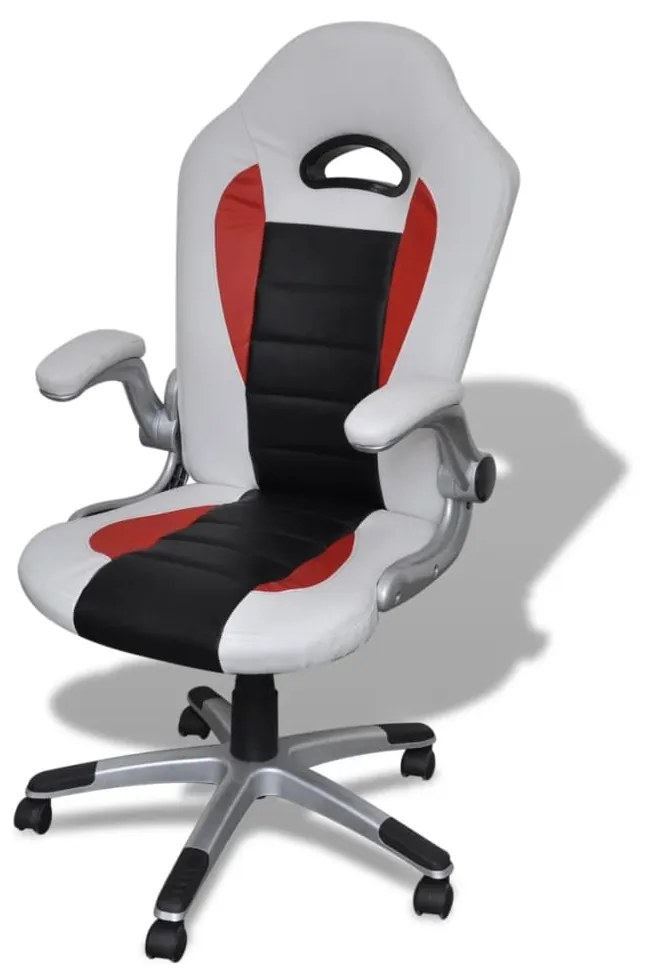 vidaXL Biela moderná kancelárska stolička z umelej kože